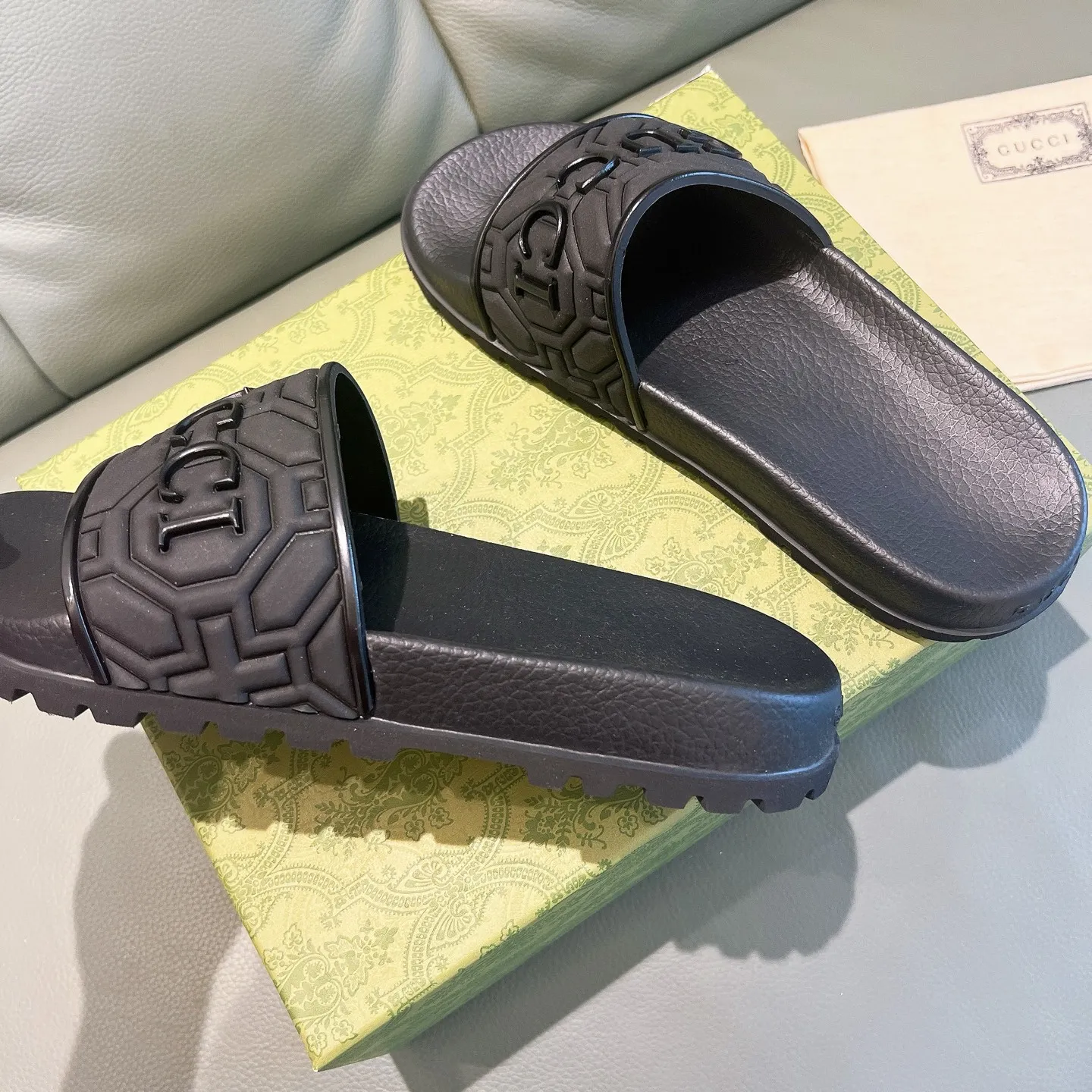 Men's Men's Shoes 130🐮🐮Gucci Gucci Slippers Gucci 2024 latest beach sandals slippers Original molding double G LOGO Original molding consistent Outsole: Men's Men's Shoes u double-layer outsole Size: 35-46